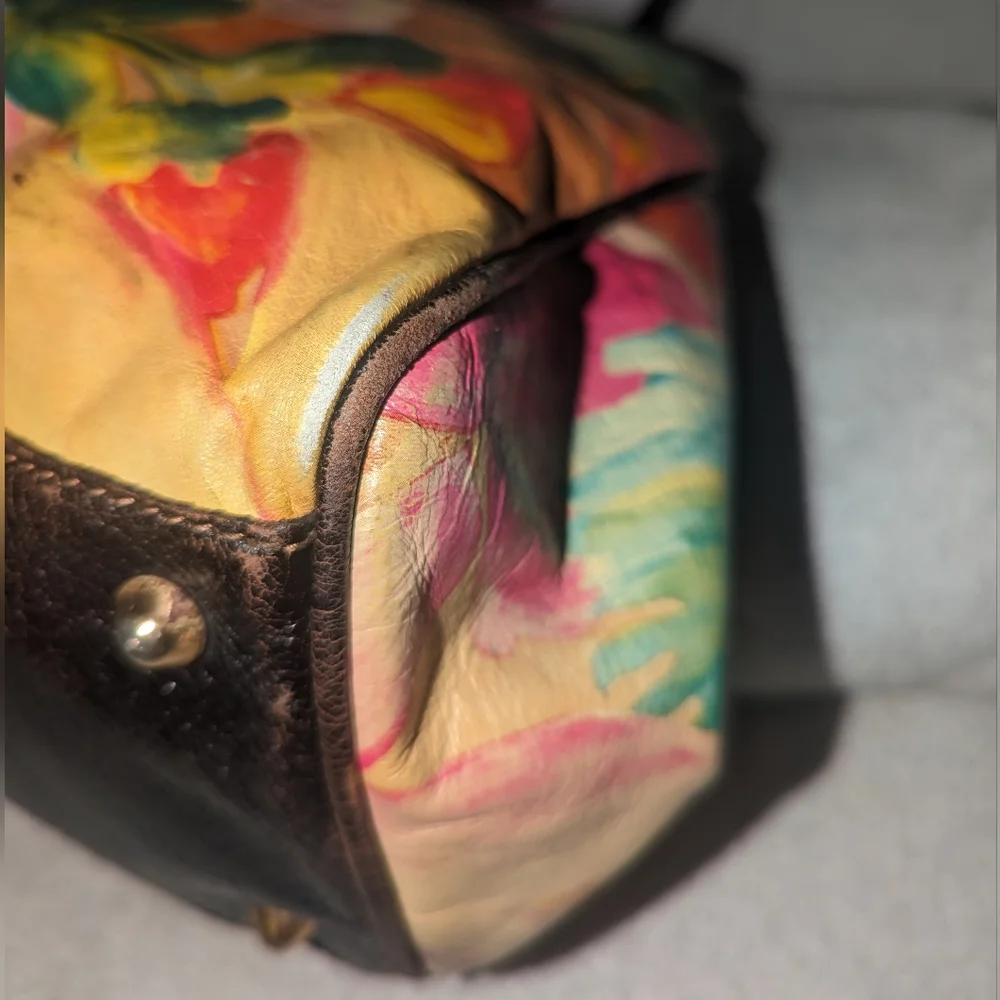 Maurizio Taiuti floral leather tote bag.